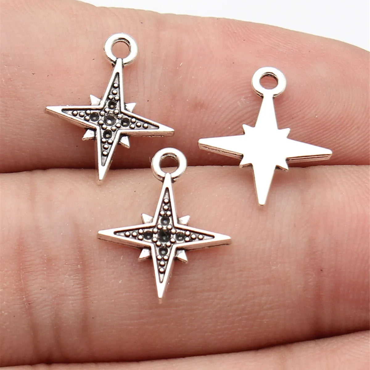 17x14mm 0.42g Multicolor Zinc Alloy Stone Setting Star Charm Pendant for Necklace Bracelet DIY Jewelry