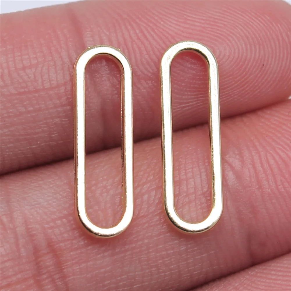 6x20mm 0.4g KC Gold Zinc Alloy Oval Ring Charm Pendant for DIY Necklace Bracelet Jewelry Making