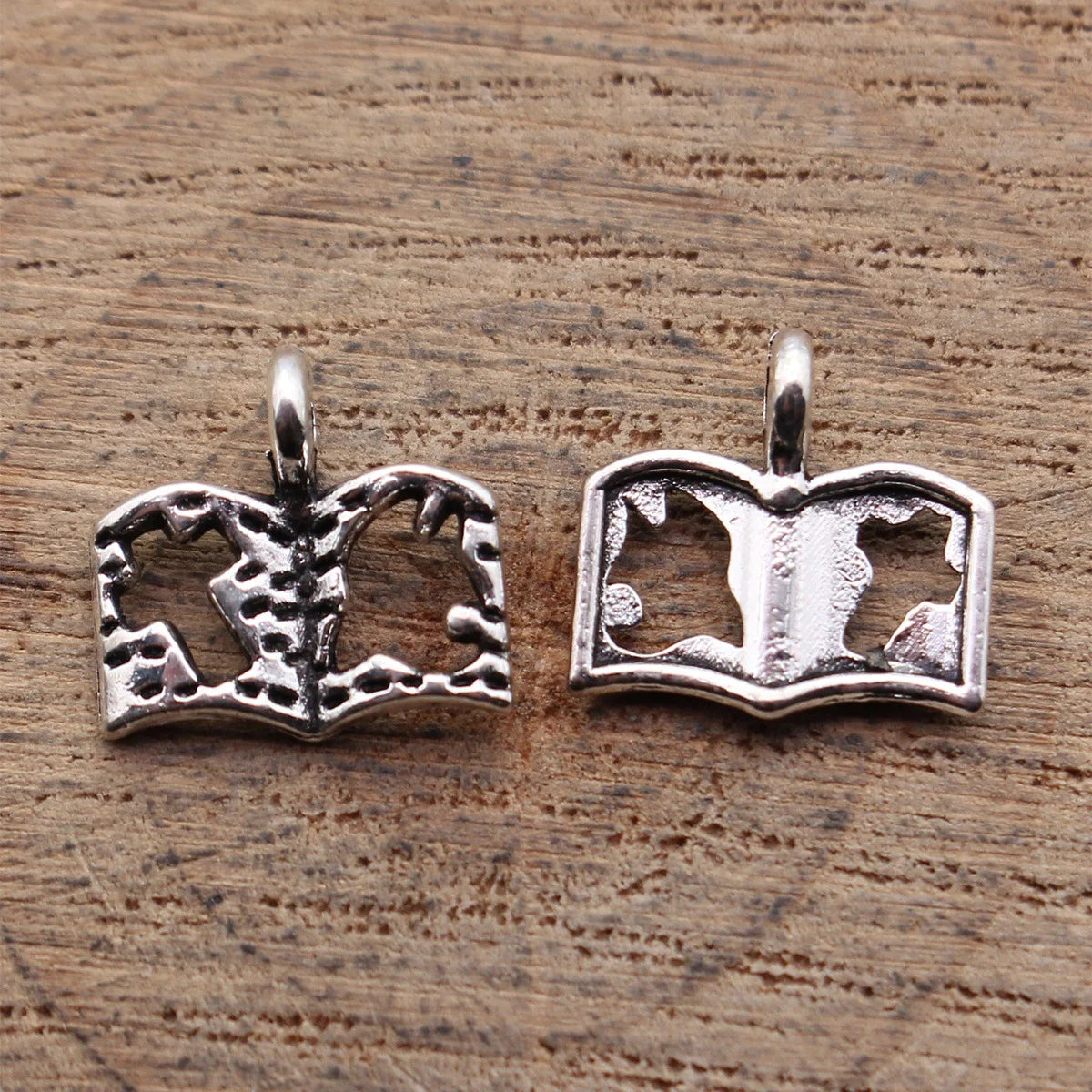 11x11mm 0.4g Antique Silver Zinc Alloy Hollow Cross Book Charm Pendant for DIY Necklace Jewelry Making