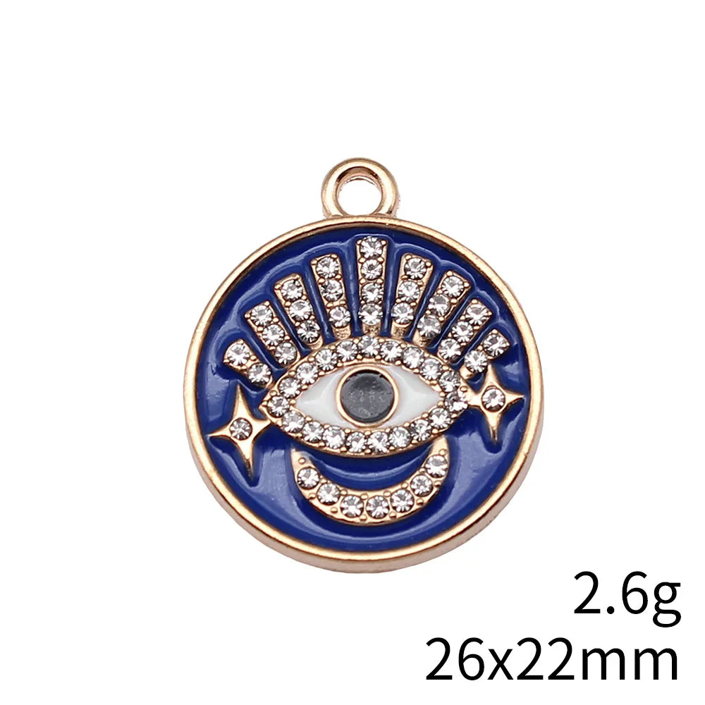 26x22mm 2.6g KC Gold Zinc Alloy Evil Eye Charm Pendant for DIY Necklace Bracelet Jewelry Making