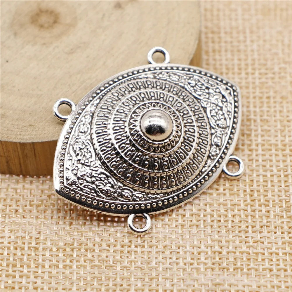 32x44mm 4.7g Multicolor Zinc Alloy Four Hole Body Chain Connector Charm for Headpiece Making