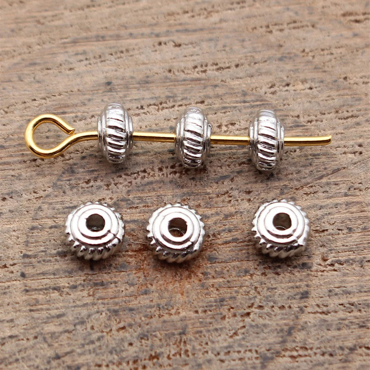 4.5x4.5x2.7mm 0.16g Multicolor Zinc Alloy Small Round Spacer Beads Loose Metal Beads for DIY Bracelet Making