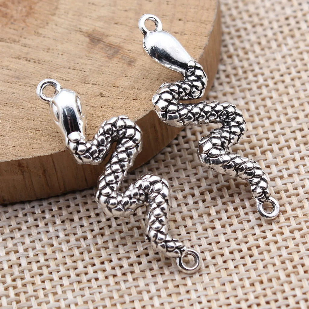 36x11mm 3.3g Antique Silver Zinc Alloy Snake Connector Charm for DIY Necklace Bracelet Jewelry Making