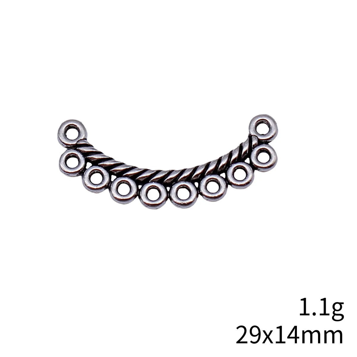 29x14mm 1.1g Antique Silver Zinc Alloy Multi Hole Earring Connector Charm for DIY Earrings