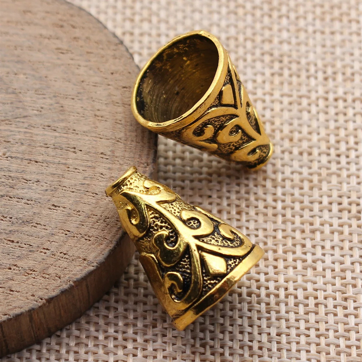 21x16x16mm 4.1g Multicolor Zinc Alloy Embossed Pattern Cone Tassel Cap Findings for DIY Jewelry Making