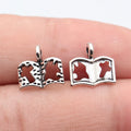 11x11mm 0.4g Antique Silver Zinc Alloy Hollow Cross Book Charm Pendant for DIY Necklace Jewelry Making