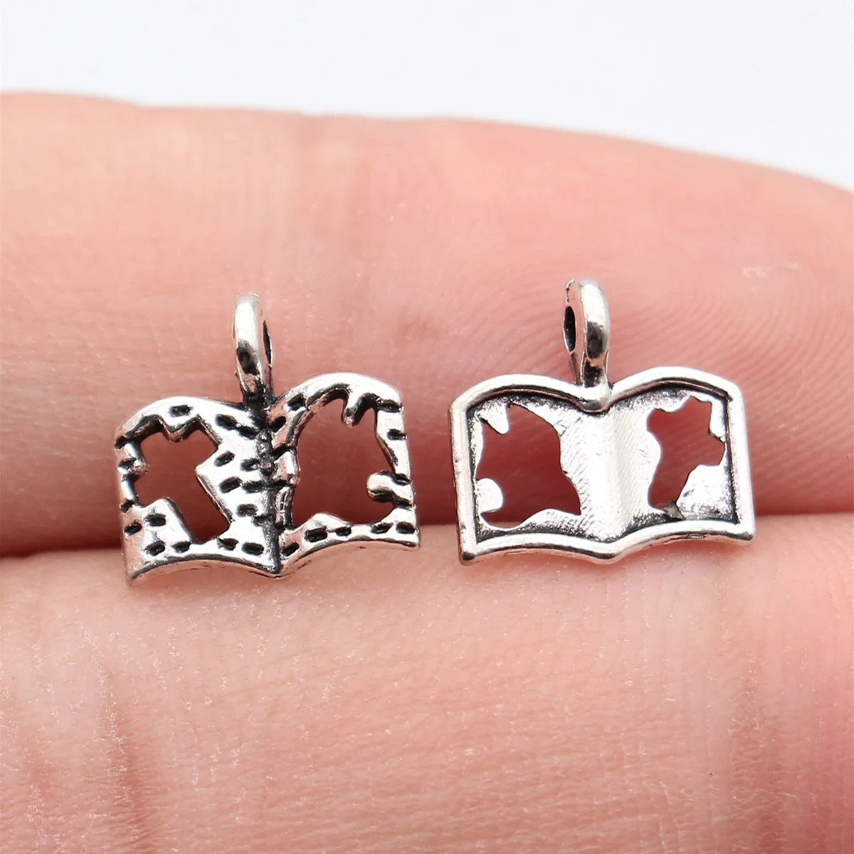 11x11mm 0.4g Antique Silver Zinc Alloy Hollow Cross Book Charm Pendant for DIY Necklace Jewelry Making