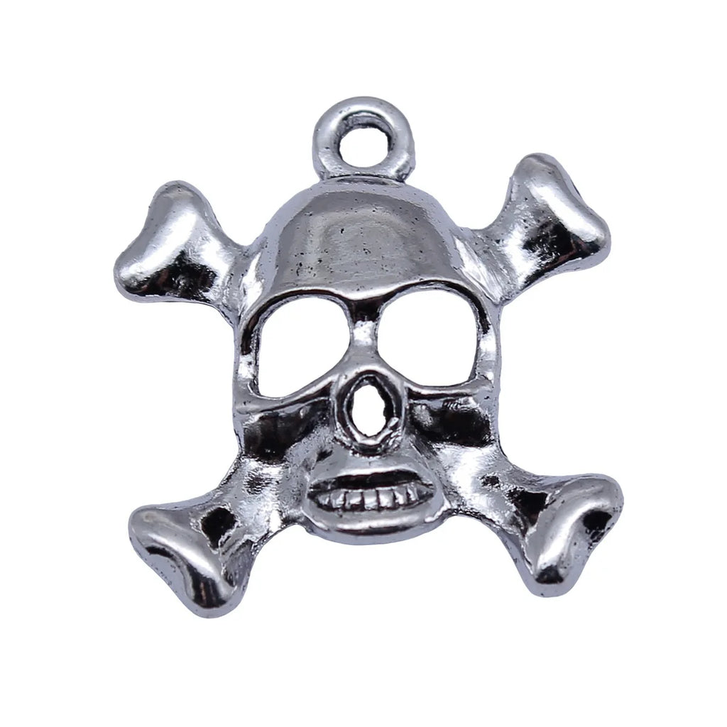 30x26mm 3.9g Antique Silver Zinc Alloy Skull Charm Pendant for DIY Bracelet Necklace Jewelry Making