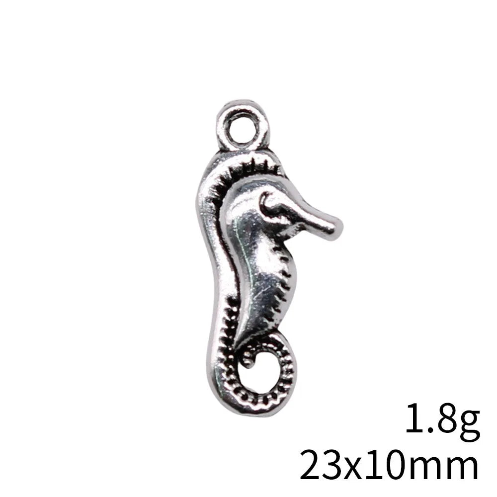 23x10mm 1.8g Multicolor Zinc Alloy Seahorse Charm Pendant for DIY Necklace Bracelet Jewelry Making