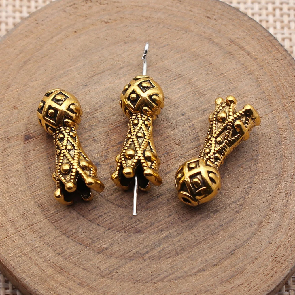 19x8x8mm 2.3g Antique Gold Zinc Alloy Imam Prayer Loose Metal Beads for Rosary Bracelet Making