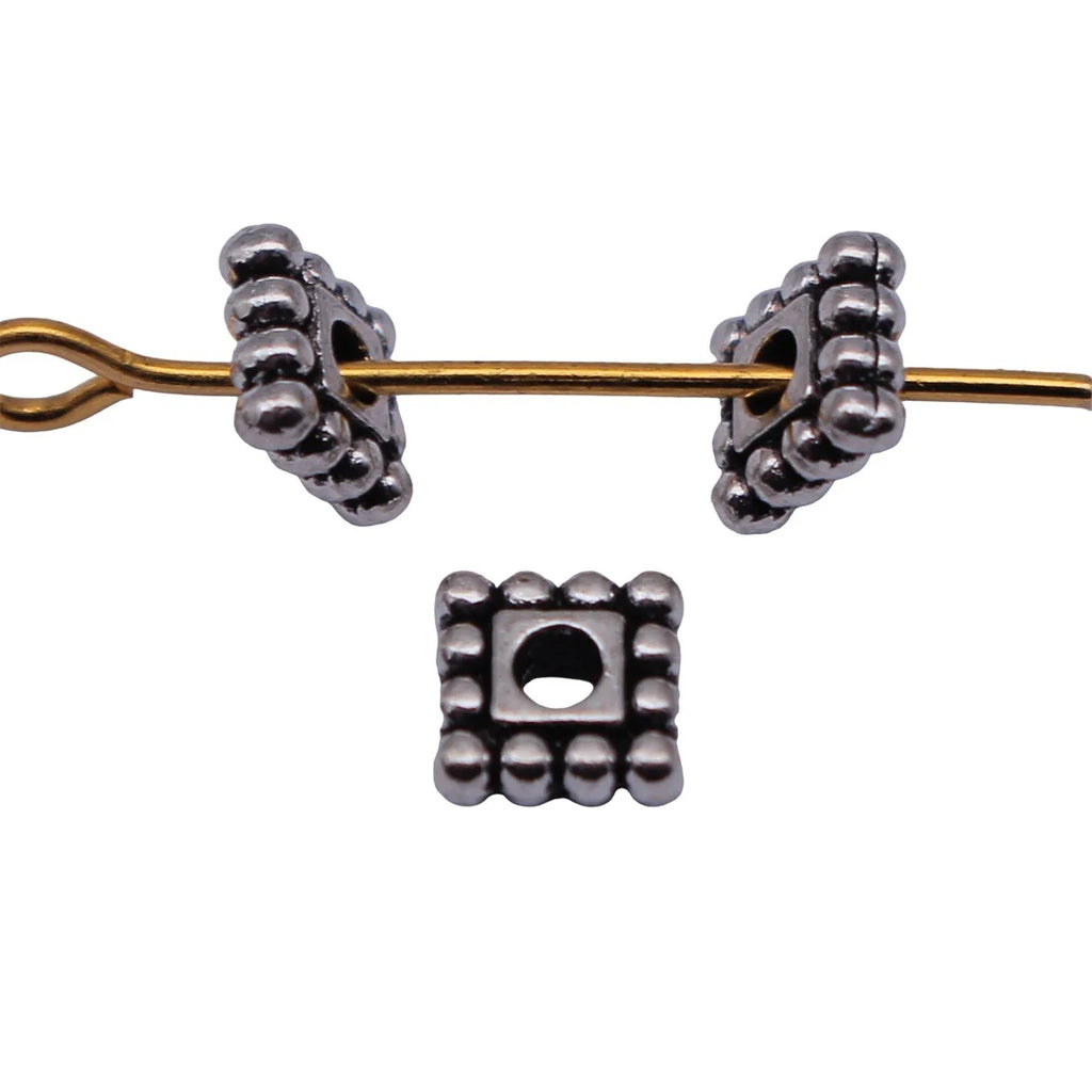 5x5x1.8mm 0.2g Antique Silver Tone Zinc Alloy Square Spacer Beads for DIY Bracelet Jewelry Making