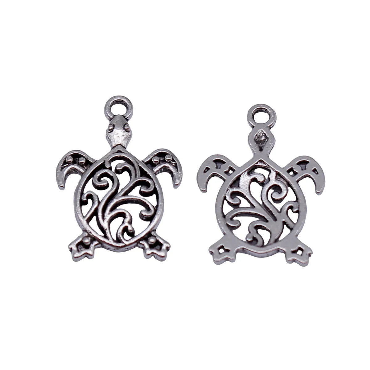 21x15mm 0.95g Multicolor Zinc Alloy Sea Turtle Charm Pendant for DIY Necklace and Bracelet Making