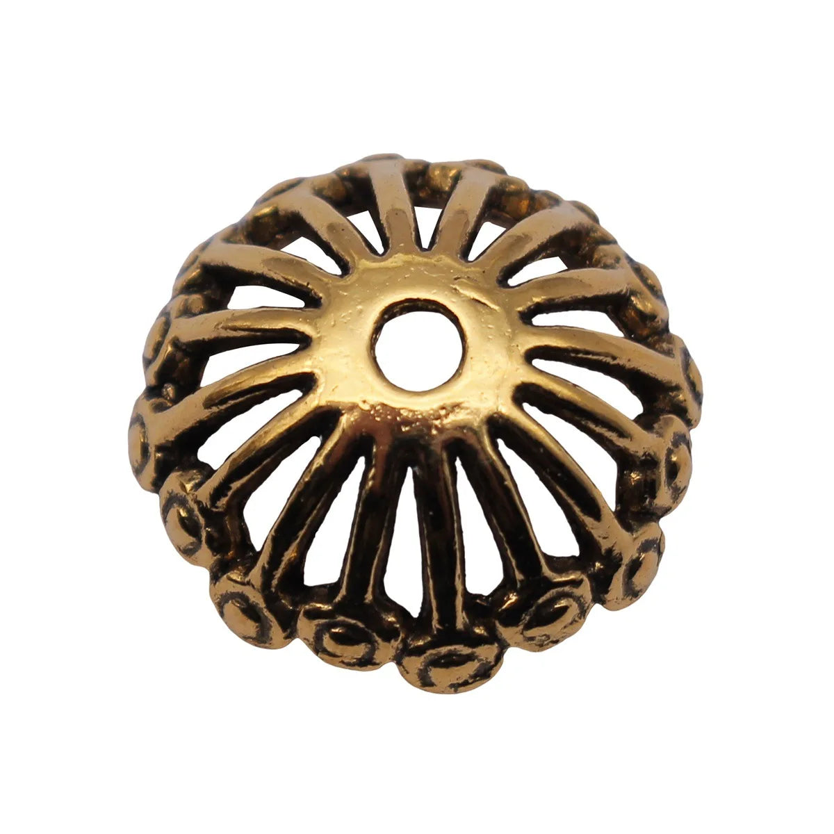 19x19x7.1mm 2.3g Antique Gold Tone Zinc Alloy Hollow Flower Bead Cap for DIY Tassel Pendant Jewelry