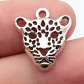 20x18mm 1.6g Antique Silver Zinc Alloy Hollow Leopard Head Charm Pendant for DIY Jewelry Making