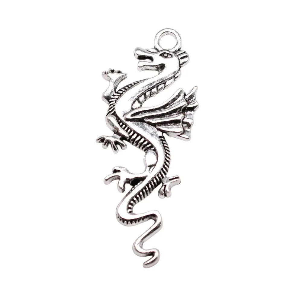 49x20mm 3.7g Antique Silver Zinc Alloy Flying Dragon Charm Pendant for DIY Necklace Bracelet Making