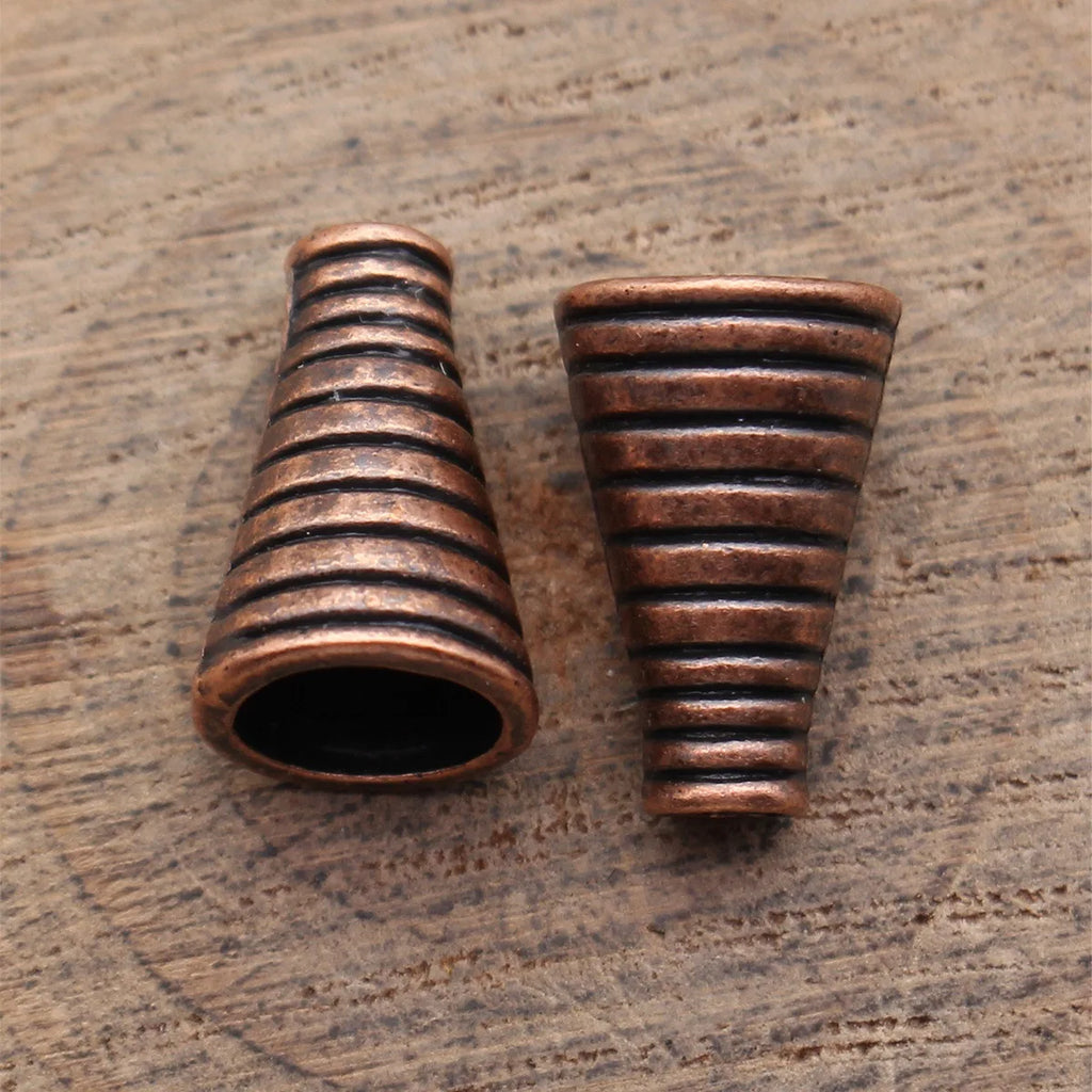 16x10x10mm 1.8g Multicolor Zinc Alloy Conical Ring Texture Tassel Caps for DIY Jewelry Making