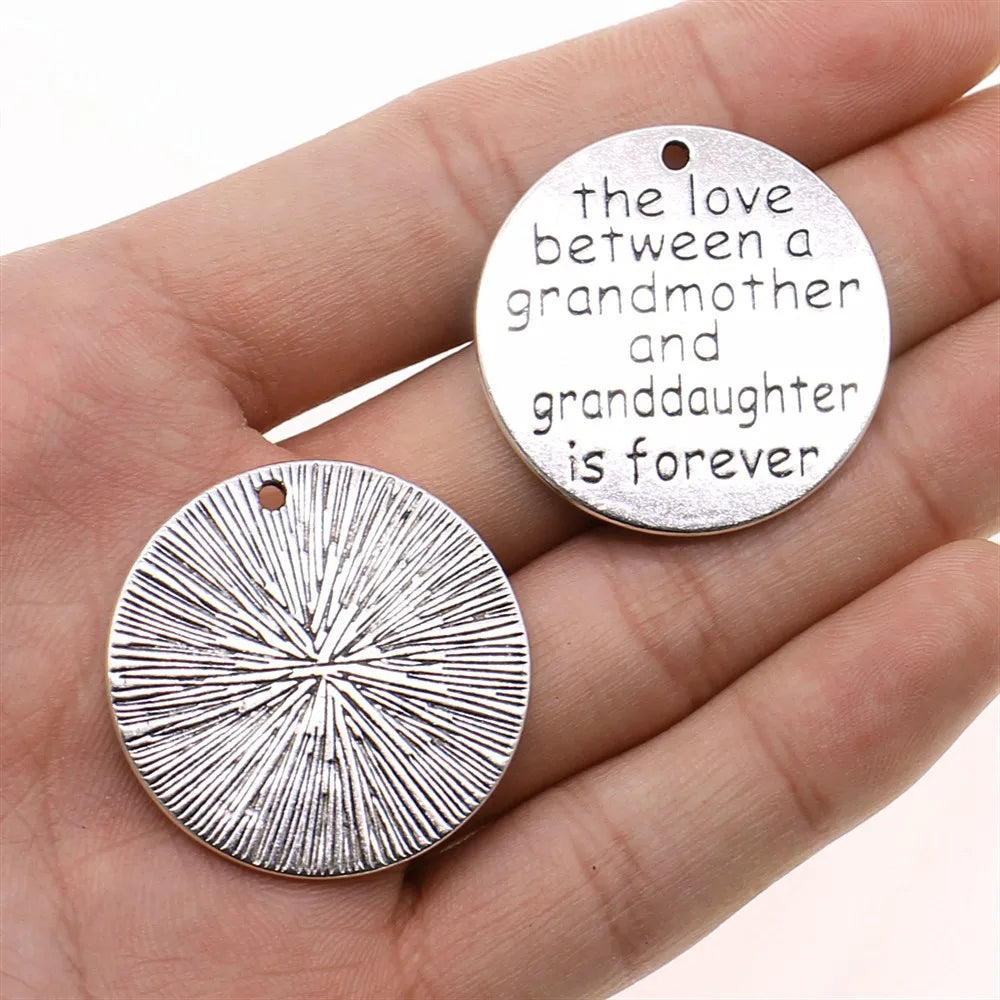 33x33mm 8.1g Antique Silver Zinc Alloy Word Tag Charm Pendant for DIY Necklace Bracelet Making