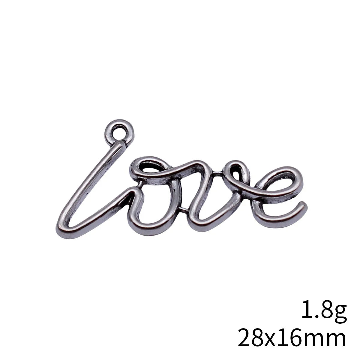 28x16mm 1.8g Antique Silver Zinc Alloy LOVE Letter Charm Pendant for DIY Necklace Bracelet