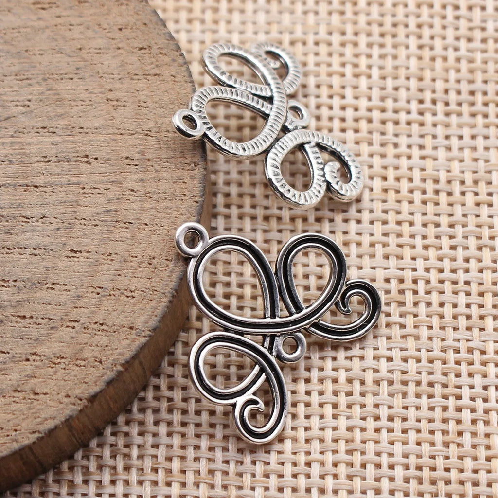 21x21mm 1.1g Antique Silver Zinc Alloy Celtic Swirl Celtic Knot Connector Charm for DIY Bracelet Jewelry Making