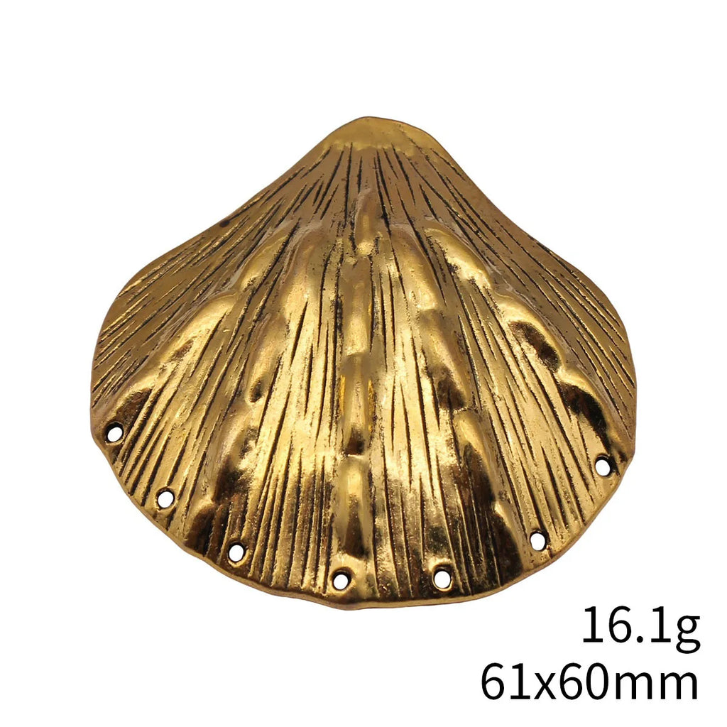 61x60mm 16.1g Antique Gold Zinc Alloy Shell Connector Charm for DIY Necklace Jewelry Making