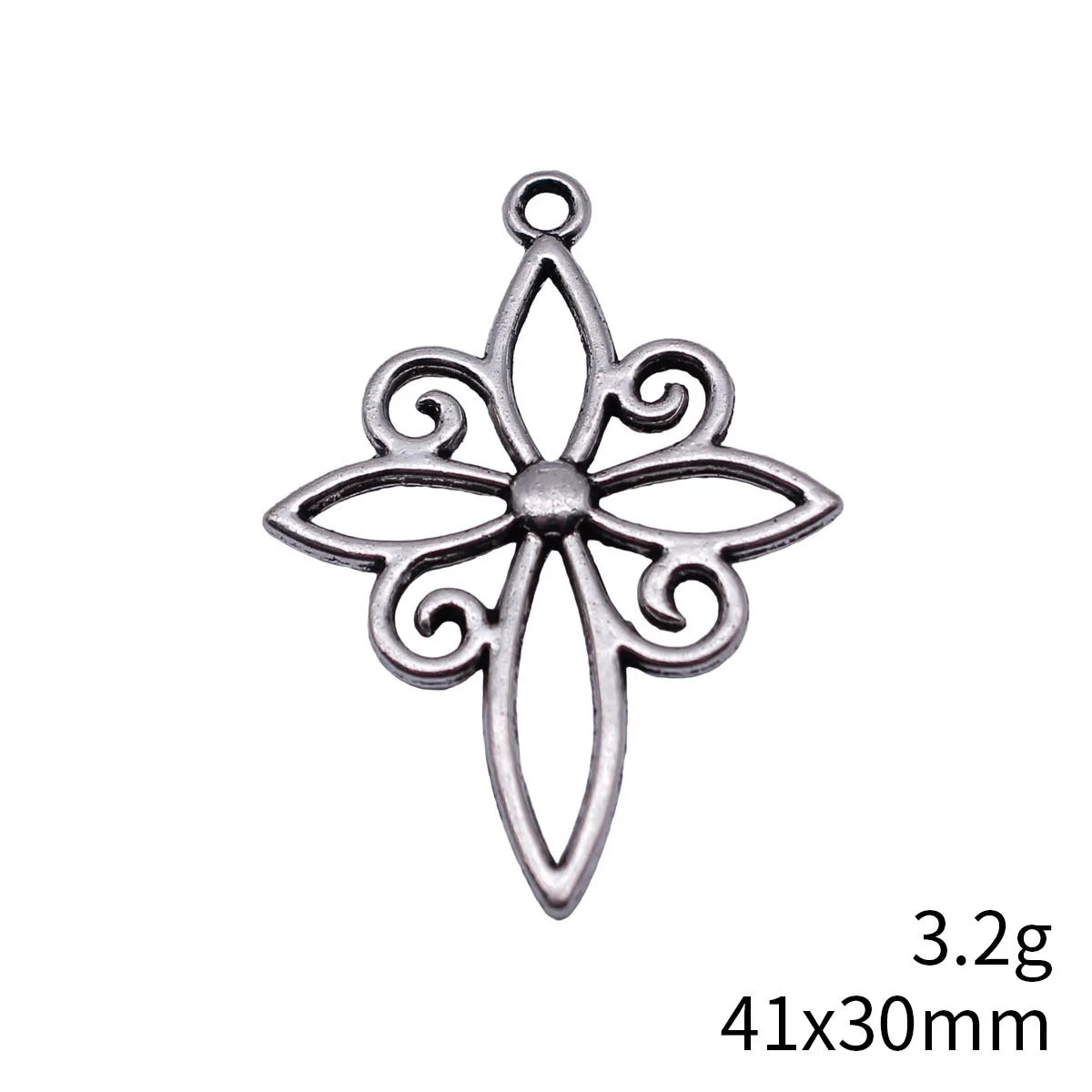 41x30mm 3.2g Antique Silver Zinc Alloy Hollow Cross Star Celtic Knot Charm Pendant for DIY Jewelry Making