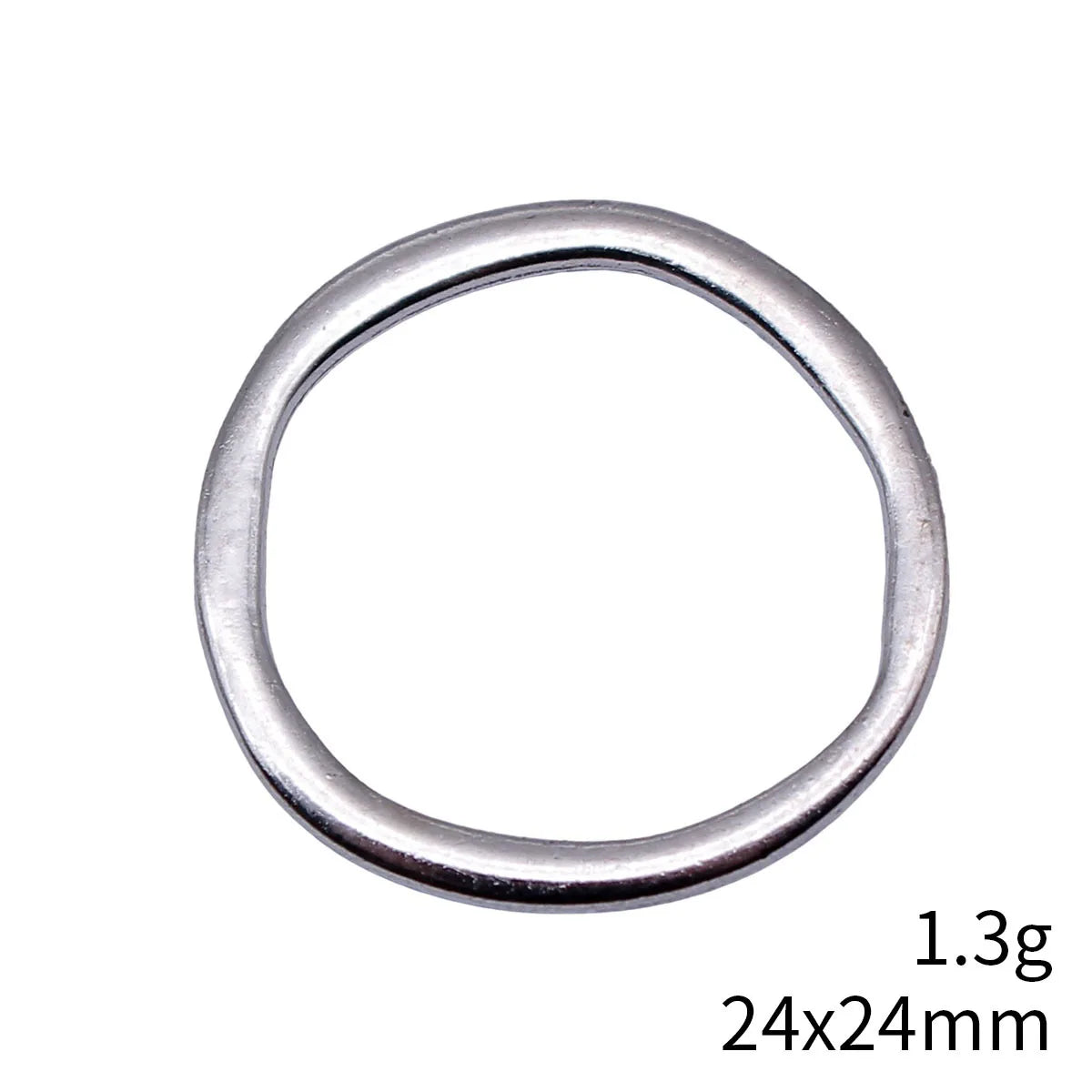 24x24mm 1.3g Multicolor Zinc Alloy Irregular Round Ring Connector Charm for DIY Bracelet Making