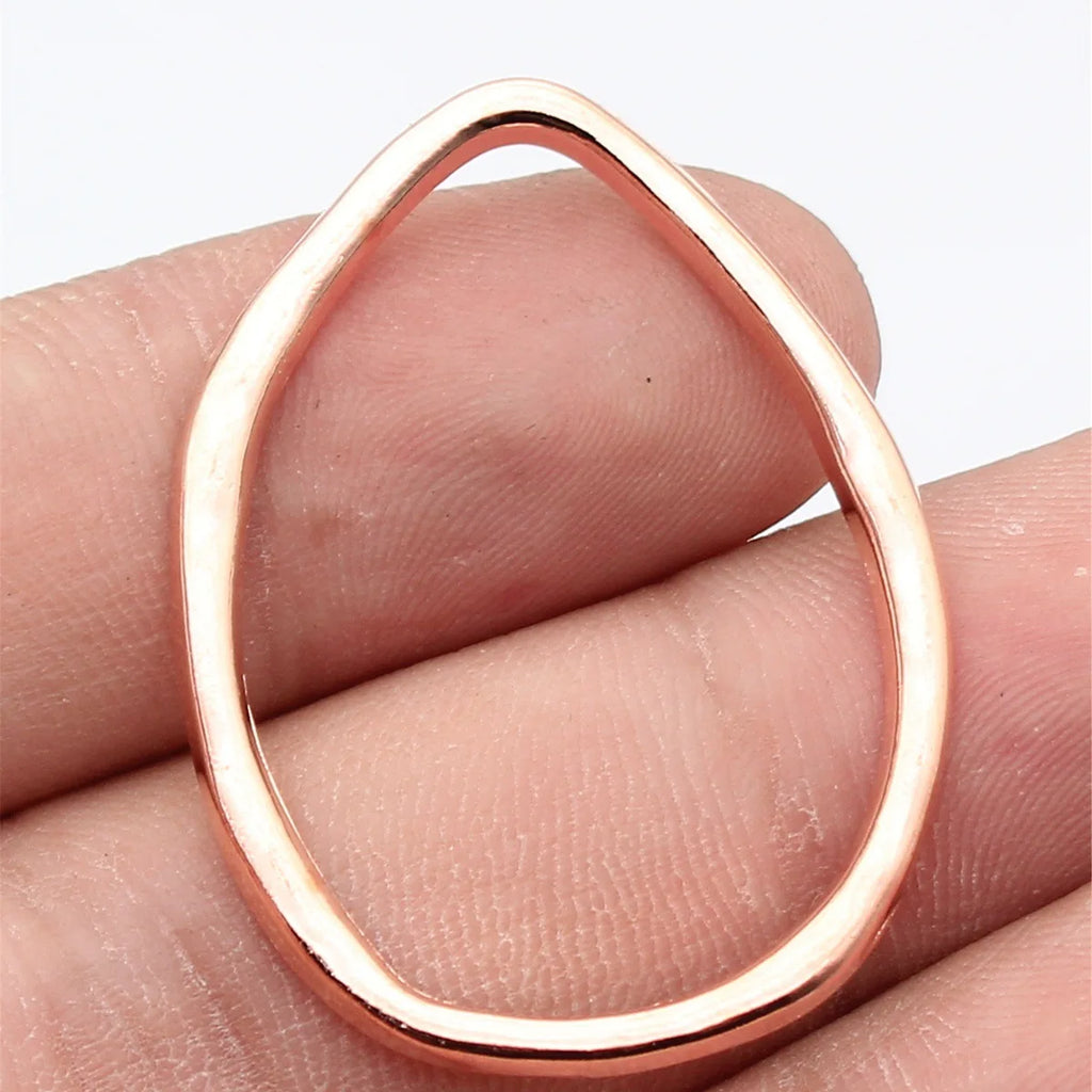 40x29mm 3.2g Rose Gold Zinc Alloy Hollow Pear Frame Charm Pendant for DIY Necklace Jewelry Making