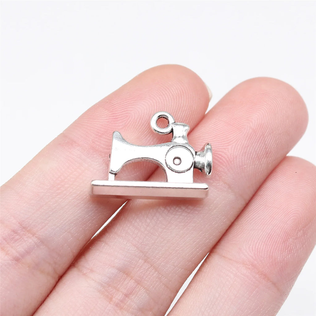 14x19mm 2.3g Antique Silver Zinc Alloy Sewing Machine Charm Pendant for DIY Necklace Bracelet Jewelry