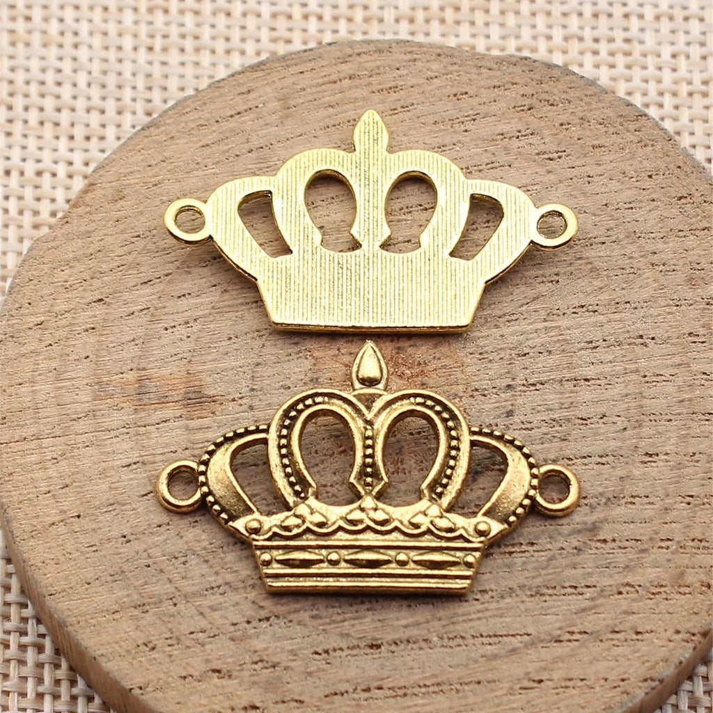 33x20mm 2.5g Multi-Color Zinc Alloy Crown Connector Charm for DIY Bracelet and Necklace Jewelry