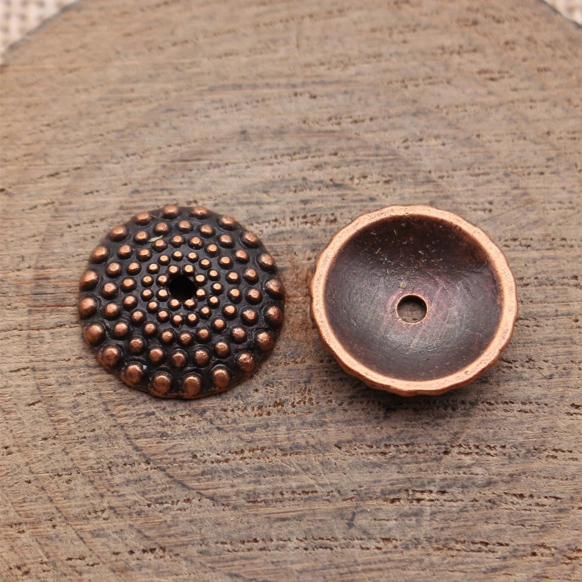 15x15x3.3mm 1.2g Multicolor Zinc Alloy Dotted Flower Bead Cap Spacer Beads for DIY Jewelry Making