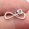 20x10mm 0.66g Antique Silver Zinc Alloy Flower Infinity Symbol Connector Charm for DIY Bracelet Making