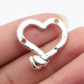 27x26mm 5g Multicolor Zinc Alloy Hammered Nail Heart Connector Charm for DIY Bracelet Earrings