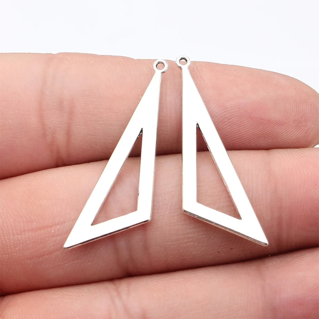 40x11mm 1.2g Multicolor Zinc Alloy Hollow Geometric Triangle Charm Pendant for DIY Jewelry Making