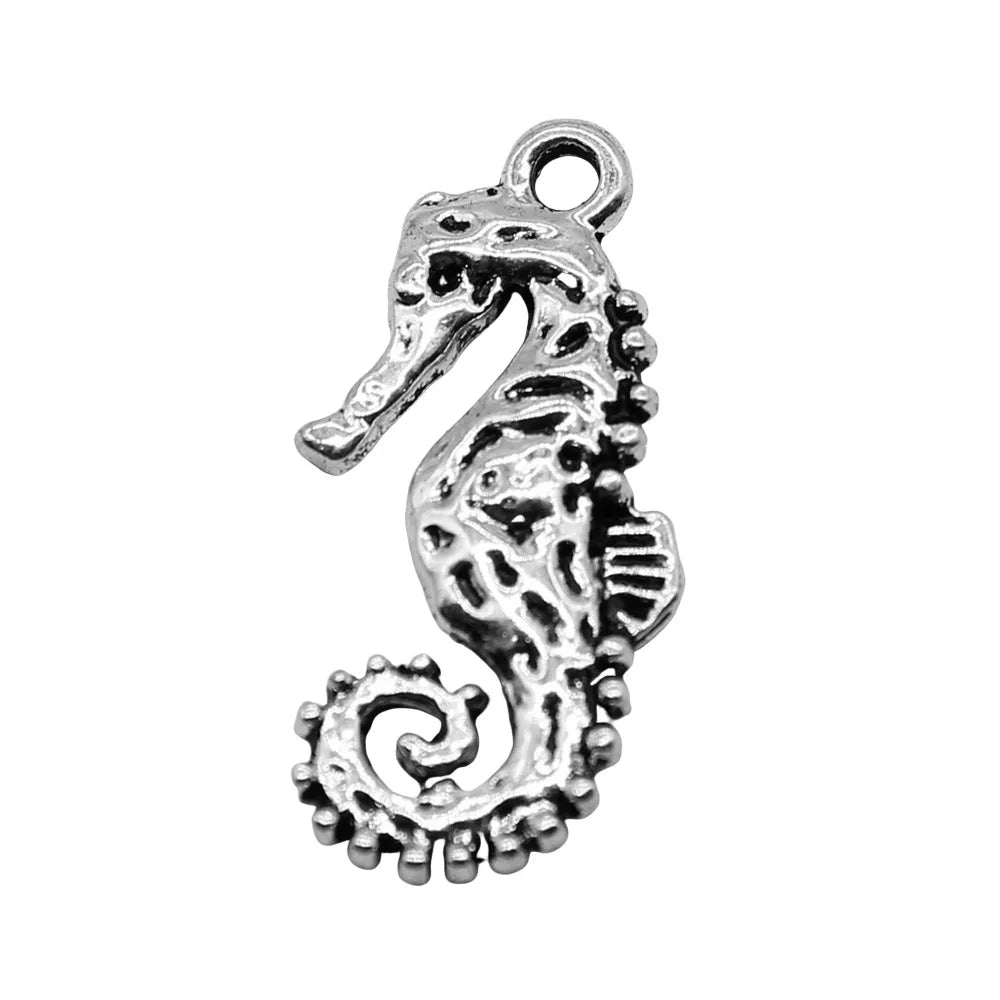 12x25mm 1.3g Antique Silver Zinc Alloy Seahorse Charm Pendant for Necklace Bracelet DIY Jewelry