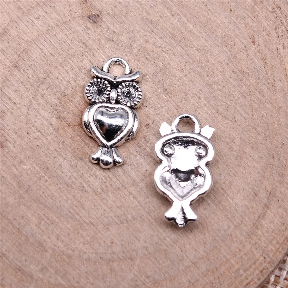 17x9mm 0.8g Multicolor Zinc Alloy Owl Cat Charm Pendant for DIY Necklace Bracelet Jewelry Making