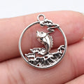 25x22mm 2.5g Antique Silver Zinc Alloy Koi Fish Charm Pendant for DIY Necklace Bracelet Jewelry Making