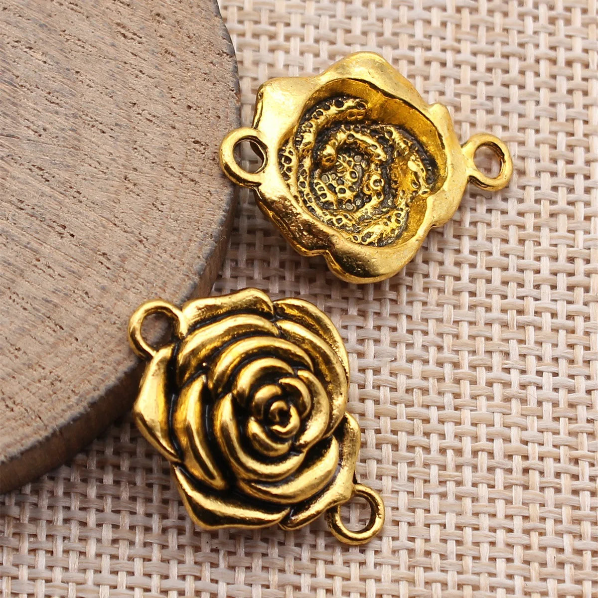 27x20mm 3.4g Multicolor Zinc Alloy Blooming Rose Flower Connector Charm for DIY Bracelet Making
