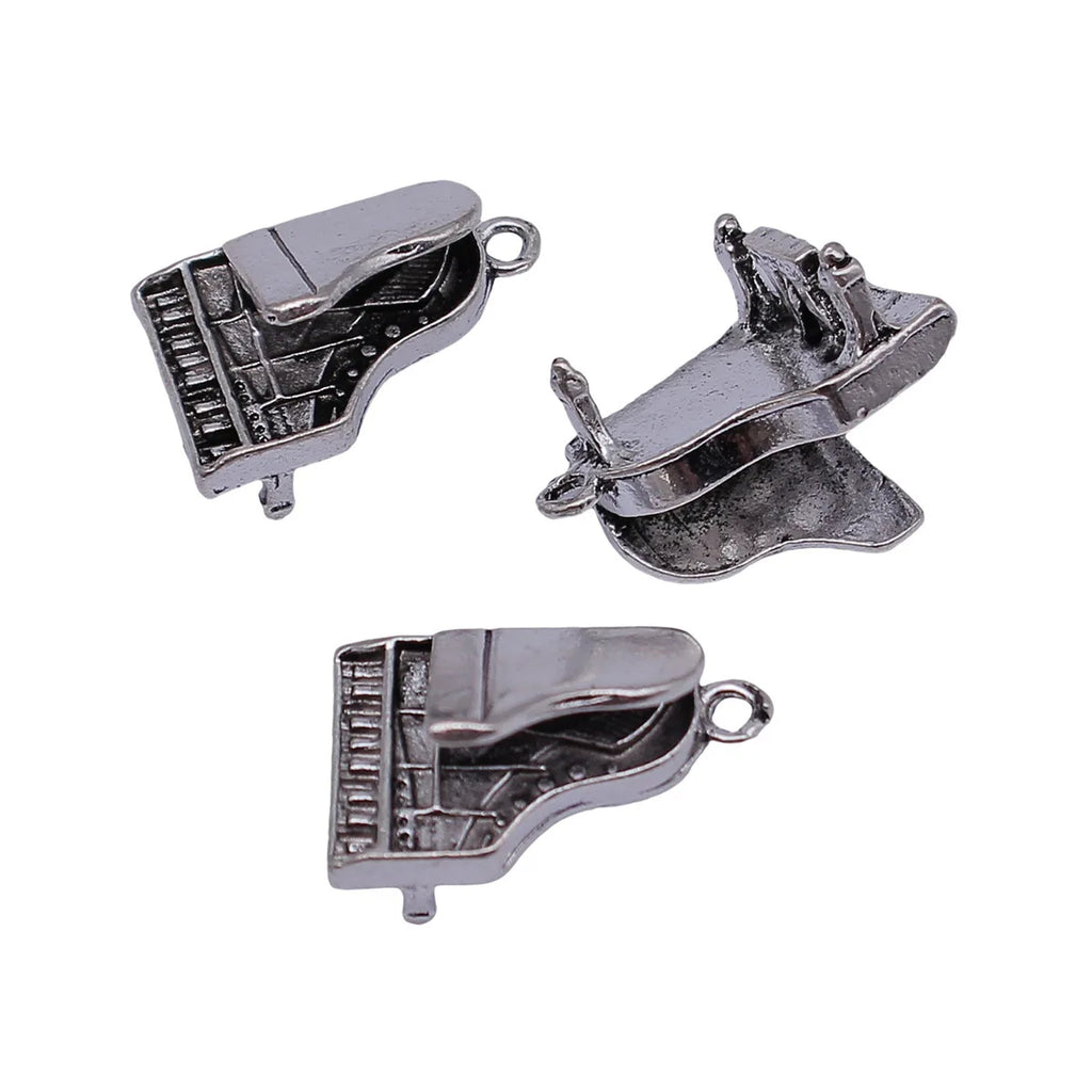 22x17x13mm 4.8g Antique Silver Zinc Alloy Piano Charm Pendant for DIY Necklace and Bracelet Making