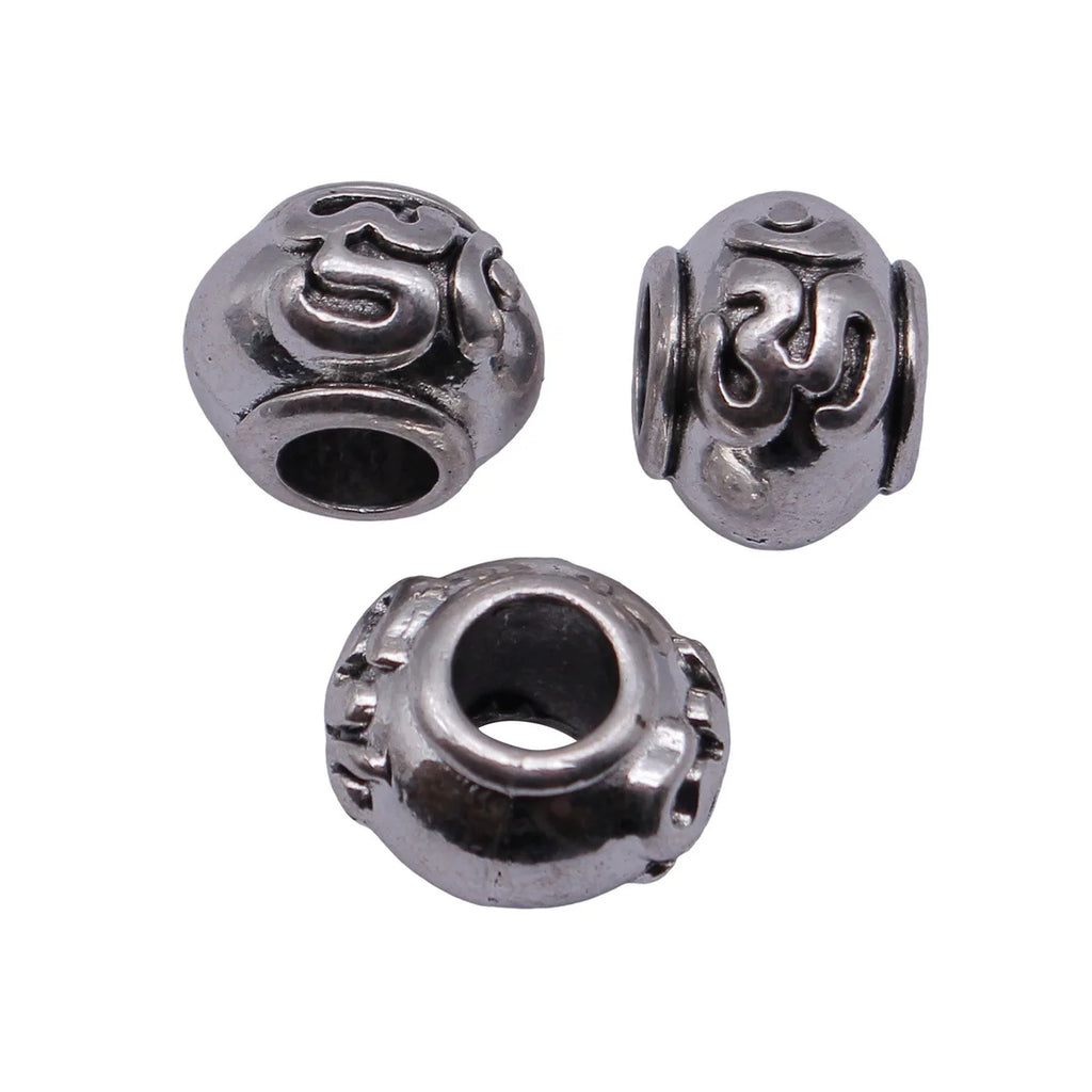 14x12x9.6mm 3.9g Antique Silver Zinc Alloy OM Symbol Spacer Beads for DIY Bracelet Jewelry Making