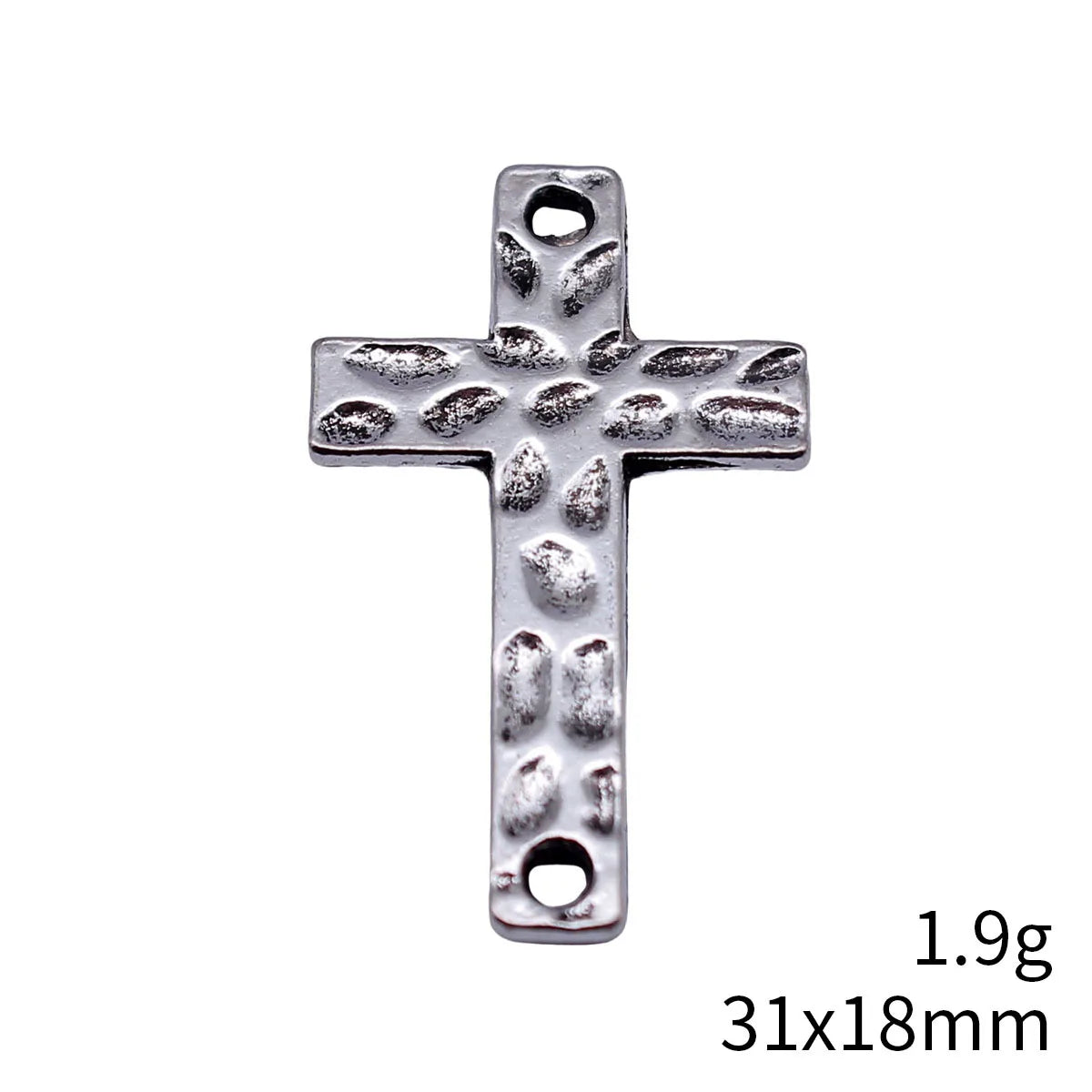 31x18mm 1.9g Antique Silver Zinc Alloy Hammered Cross Connector Charm for DIY Bracelet Necklace