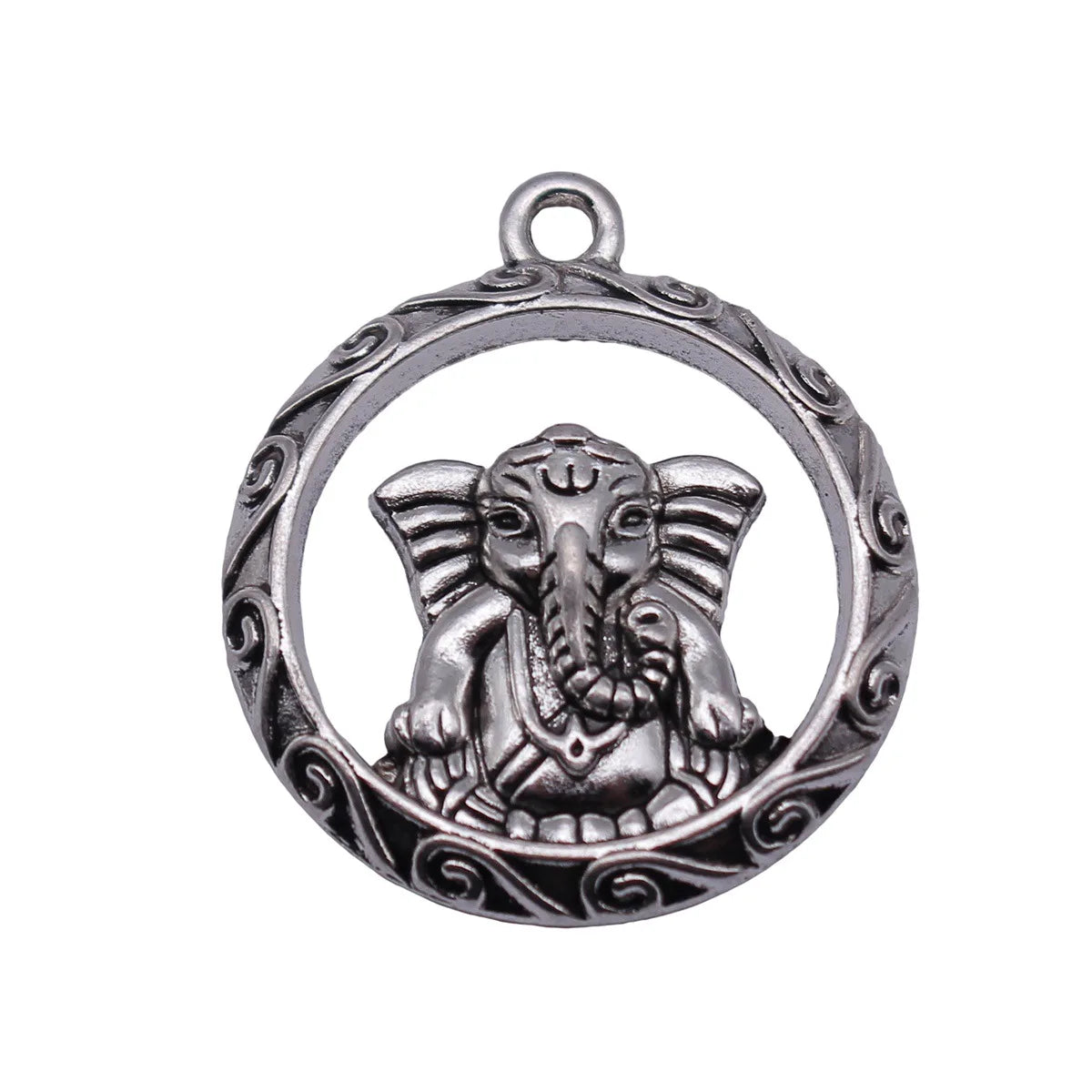28x24mm 4.5g Antique Silver Zinc Alloy Indian Ganesha Elephant God Charm Pendant for DIY Jewelry Making