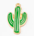 Enamel Cactus Metal Charm 4 Finish Options Craft Supply view 6
