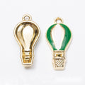 Vintage Finish Metal Enamel Hot Air Balloon Charms in 8 Style Options view 11