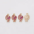 Colorful Globe Enamel Charm in Textured Metal for Jewelry Making view 8
