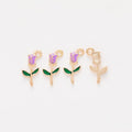 Enamel Rose Flower Metal Charms in Seven Bright Colors view 8
