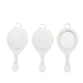 Ornate Hand Mirror Metal Bezel Charms in Four Finishes view 9