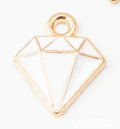 Gold Tone Enamel Diamond Outline Charms in Black and White view 4