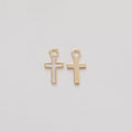 Slim Enamel Cross Charm Metal Pendant for Jewelry Making view 9