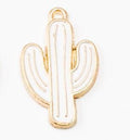 Enamel Cactus Metal Charm 4 Finish Options Craft Supply view 5