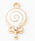Enamel Swirl Lollipop Bow Charm Pendant For Jewelry Making view 4
